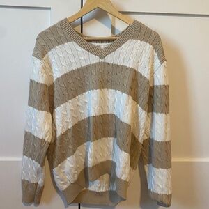 Brandy Melville Brown and Cream Sweater